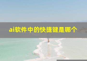 ai软件中的快捷键是哪个