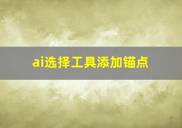 ai选择工具添加锚点