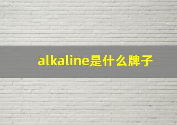 alkaline是什么牌子