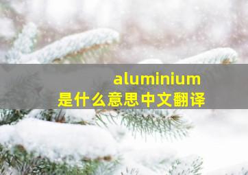 aluminium是什么意思中文翻译