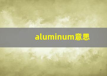 aluminum意思