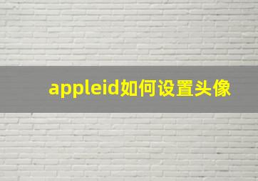 appleid如何设置头像