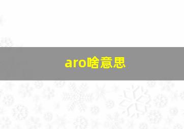 aro啥意思