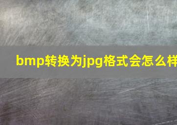 bmp转换为jpg格式会怎么样