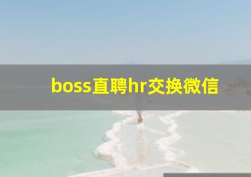 boss直聘hr交换微信