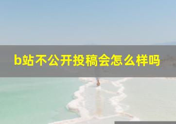 b站不公开投稿会怎么样吗