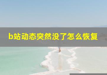 b站动态突然没了怎么恢复