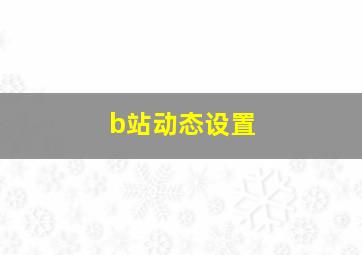 b站动态设置