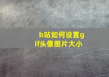 b站如何设置gif头像图片大小