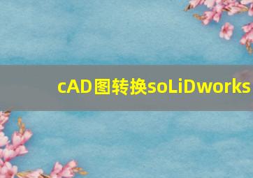 cAD图转换soLiDworks