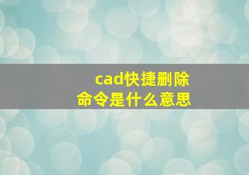 cad快捷删除命令是什么意思