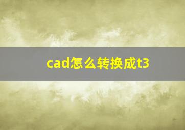 cad怎么转换成t3