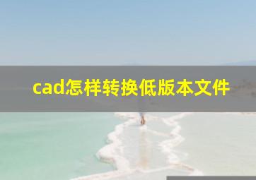 cad怎样转换低版本文件