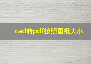 cad转pdf按照图纸大小