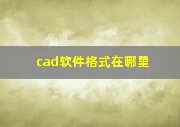 cad软件格式在哪里