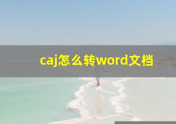 caj怎么转word文档