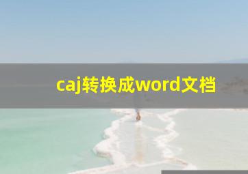 caj转换成word文档