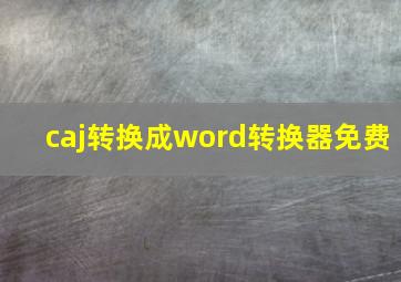 caj转换成word转换器免费