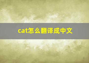 cat怎么翻译成中文