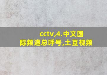 cctv,4.中文国际频道总呼号,土豆视频