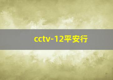 cctv-12平安行