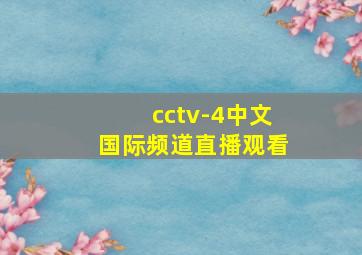 cctv-4中文国际频道直播观看