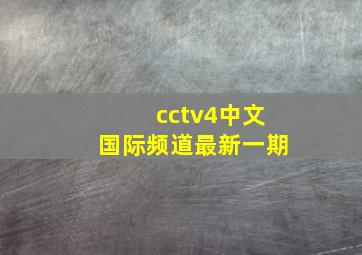 cctv4中文国际频道最新一期