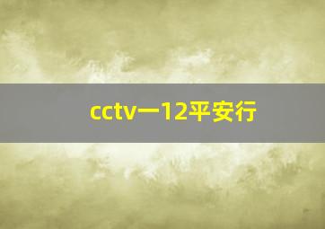 cctv一12平安行