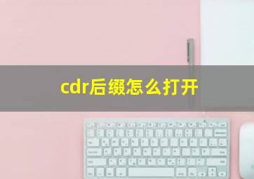 cdr后缀怎么打开