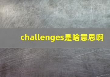 challenges是啥意思啊