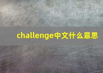 challenge中文什么意思