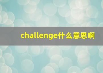 challenge什么意思啊