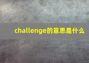 challenge的意思是什么