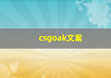 csgoak文案