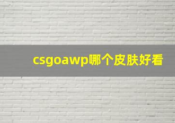 csgoawp哪个皮肤好看