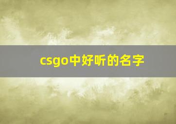 csgo中好听的名字