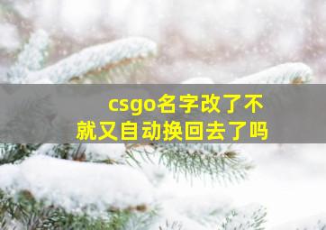 csgo名字改了不就又自动换回去了吗