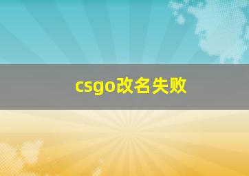 csgo改名失败