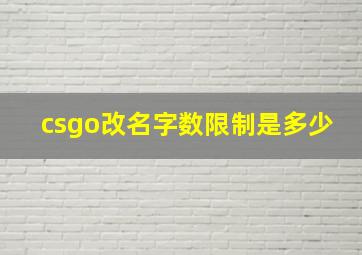 csgo改名字数限制是多少