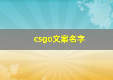 csgo文案名字