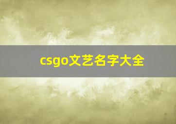 csgo文艺名字大全