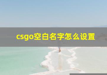 csgo空白名字怎么设置