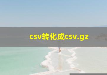 csv转化成csv.gz