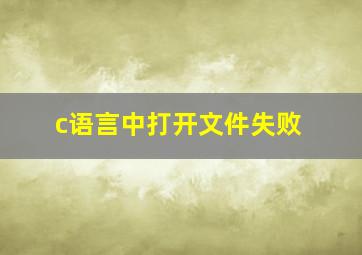 c语言中打开文件失败