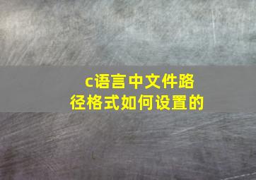 c语言中文件路径格式如何设置的