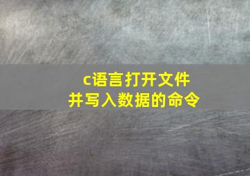 c语言打开文件并写入数据的命令