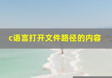 c语言打开文件路径的内容