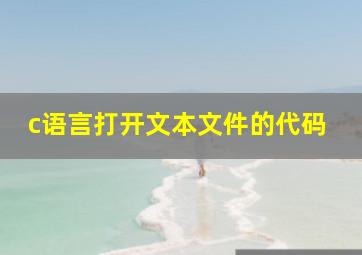 c语言打开文本文件的代码