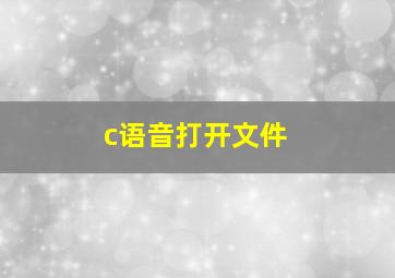 c语音打开文件