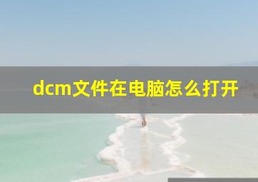 dcm文件在电脑怎么打开